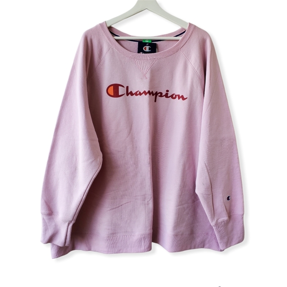 Champion Sweaters - CHAMPION Pink Logo Sweatshirt Plus Size 4X